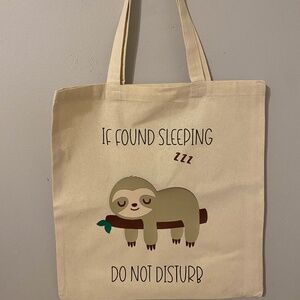 Cute Sleeping Sloth, 100% Cotton Tote Bag